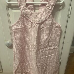 J. Khaki Pink Checkered Casual Dress